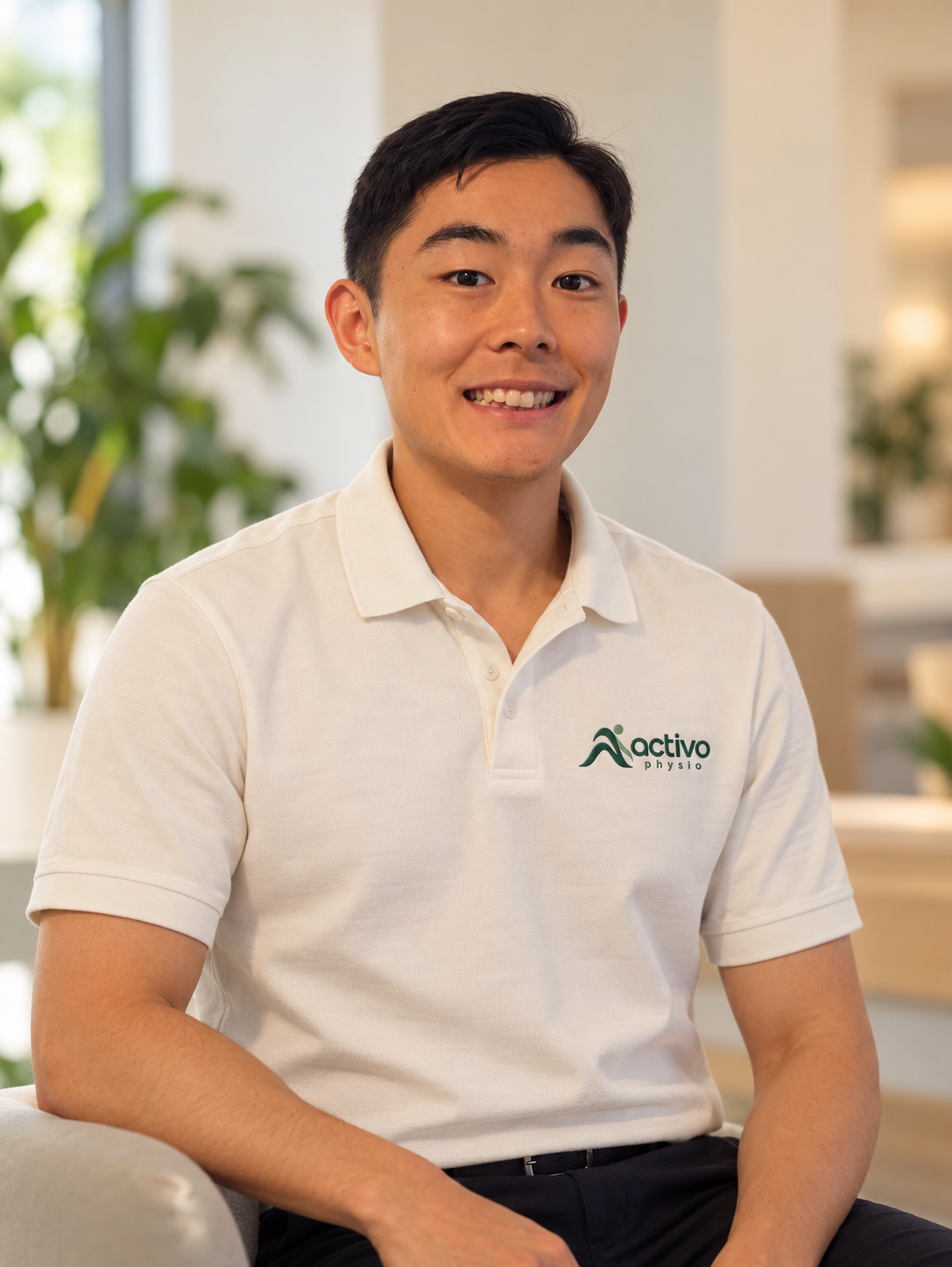 Takara Inukai wearing an Activo Physio polo shirt